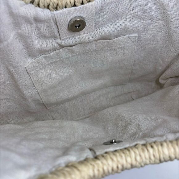 Woven Straw Tote / Beach Vacation Purse Handbag - Picture 5 of 7